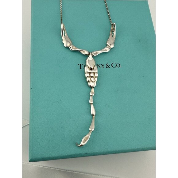 Tiffany & Co. Elsa Peretti Scorpion Pendant Necklace Sterling Silver 16” - Picture 5 of 9